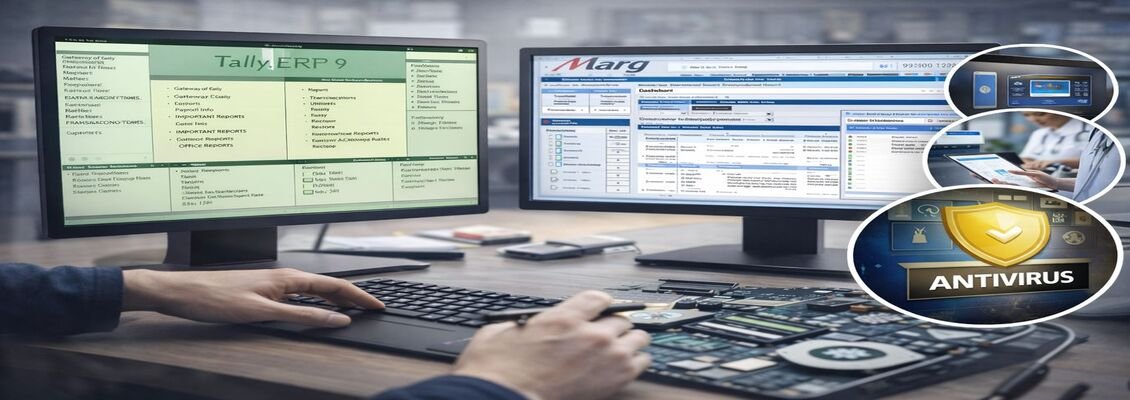 Software (Tally, Marg, Busy, All Antivirus, Hospital Software etc.)